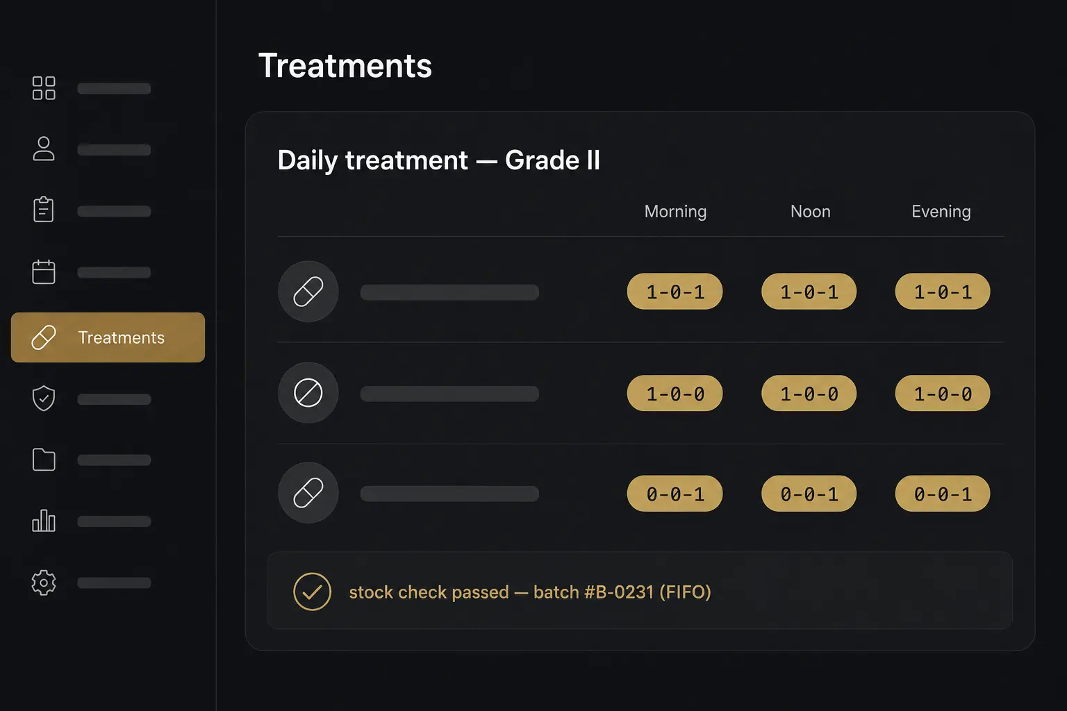 Patient treatment administration panel built with Filament PHP
