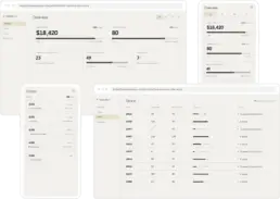 Dashboard screens from the order system built for a UK-based manufacturer